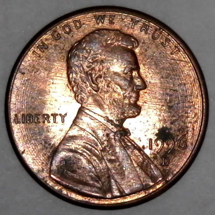 1996-D-Lincoln-Memorial-Cent-With-Concentric-Lathe-Lines-Found-CRH!